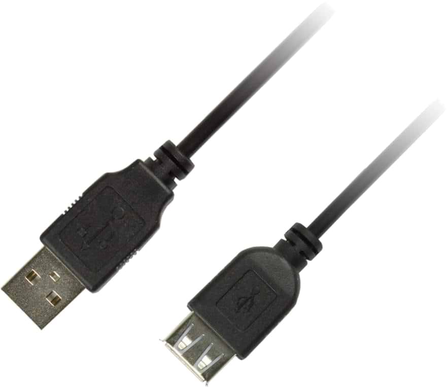 Кабель Piko USB 2.0 AM-AF 1.8m Black (1283126474125)