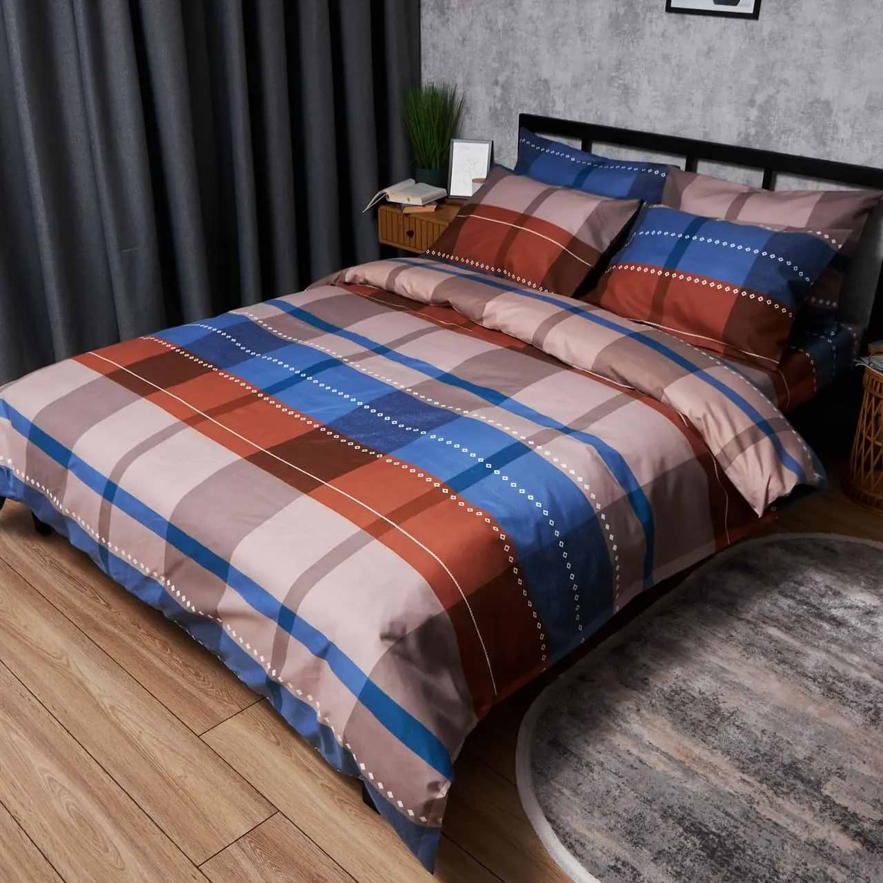 Комплект постельного белья Moon&Star Микросатин Premium Plaid Perfection 200х220 нав. 50х70 см 2 шт. (MS-890000655)