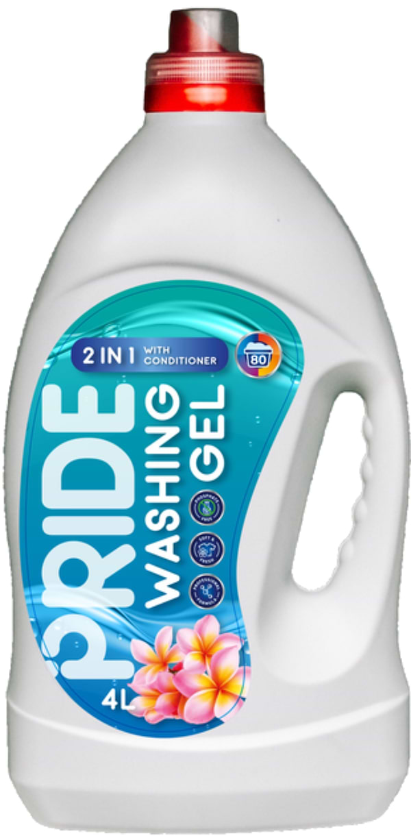 Фото - Гель для стирки PRIDE 2 в 1 с эффектом конд. белья 4 л