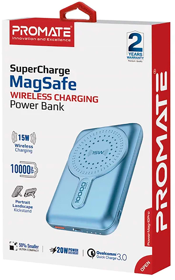 Фото - Батарея мобільна Promate powermag-10pro.blue 10000mAh