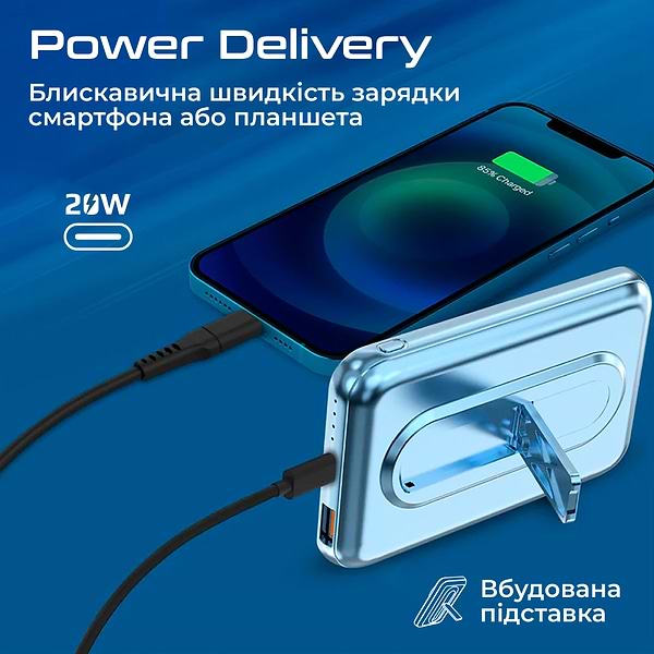 Фото - Батарея мобільна Promate powermag-10pro.blue 10000mAh