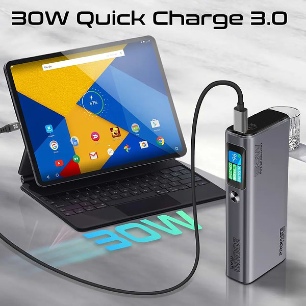 Фото - Батарея мобільна Promate Titan-130 20000 mAh 2xUSB-C PD USB-А QC3.0 (titan-130)