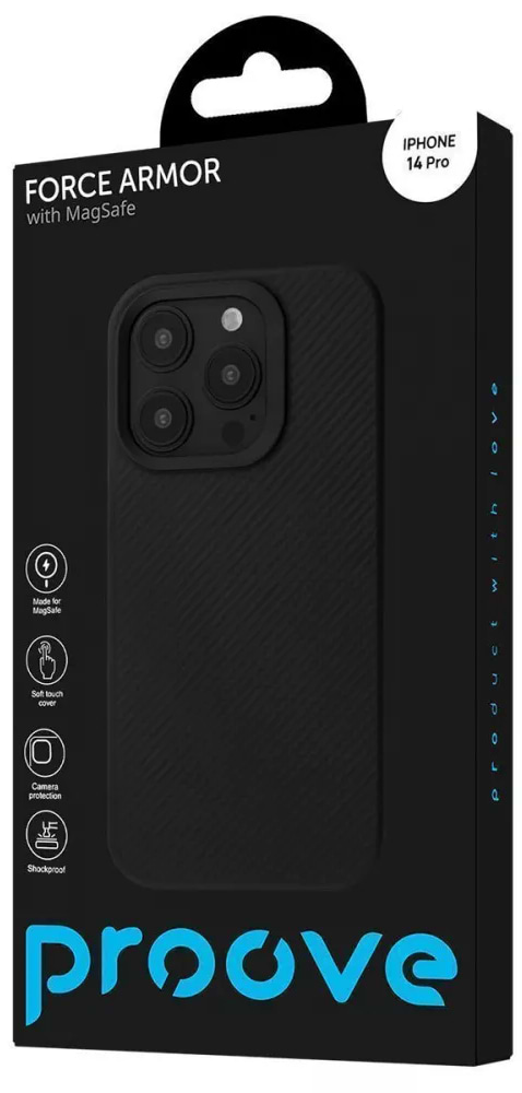 Фото - Чохол для смартфону  Force Armor Case with Magnetic Ring iPhone 14 Pro Black (PCFAIP140P02)