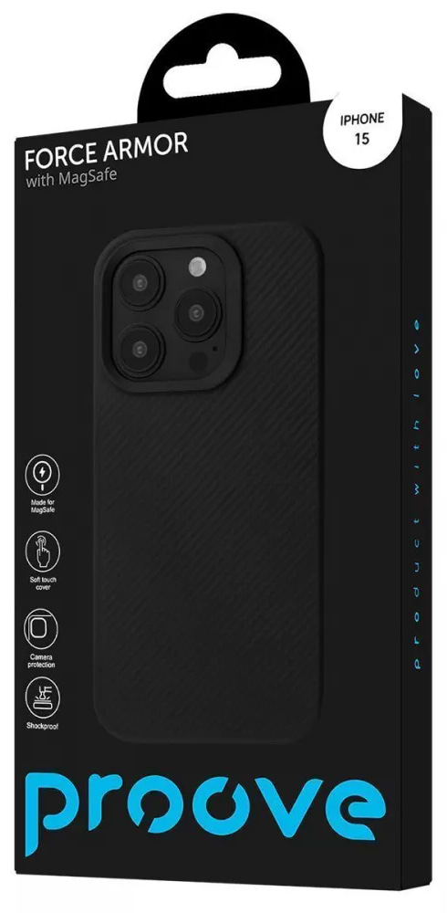 Фото - Чехол для смартфона Force Armor Case with Magnetic Ring iPhone 15 Black (PCFAIP150002)