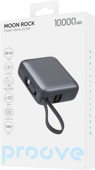 Фото - Батарея мобільна Proove Moon Rock 22.5W 10000mAh Gray (PBM122012105)