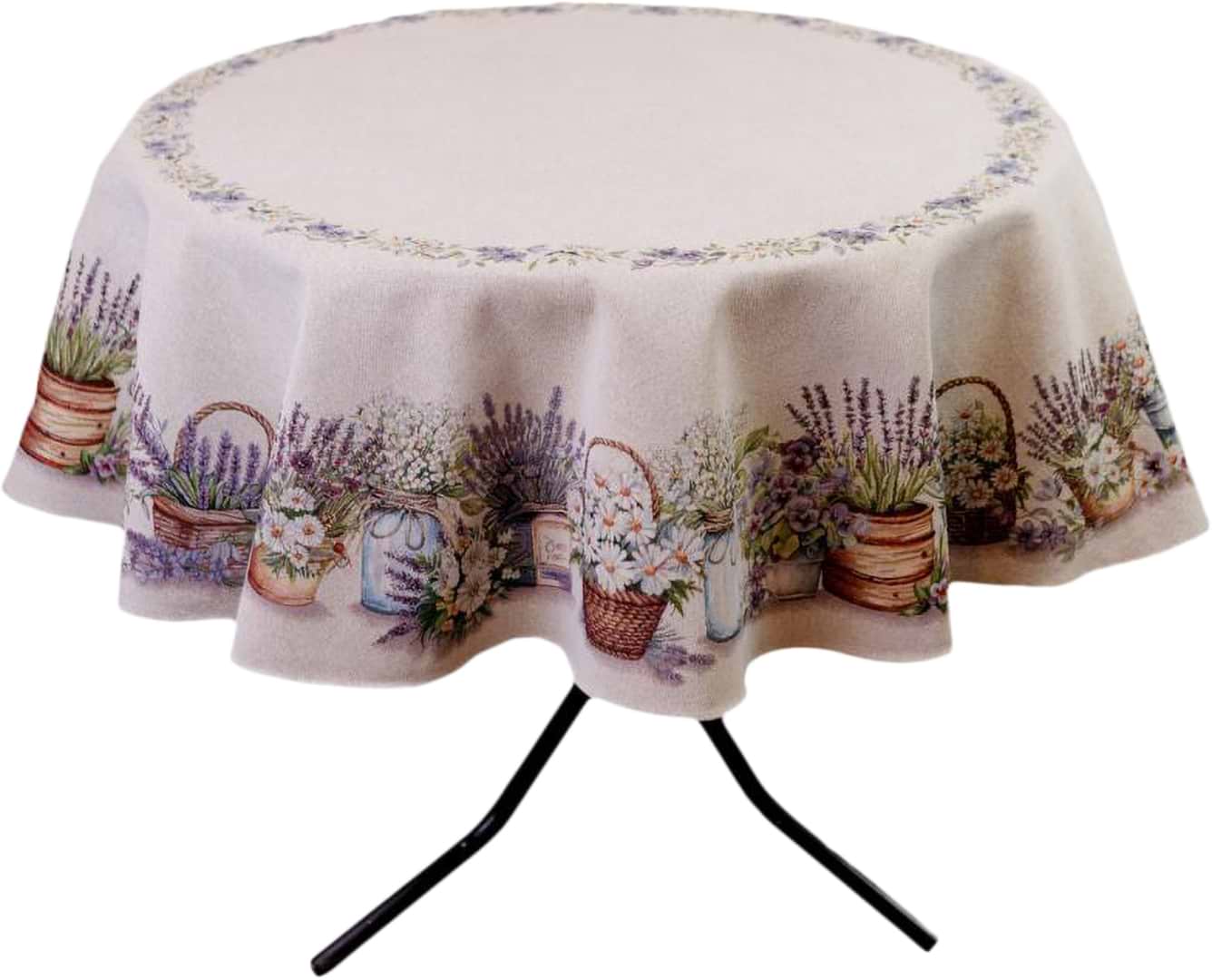 Скатертина кругла Прованс гобеленова Provence D180 см (041701)