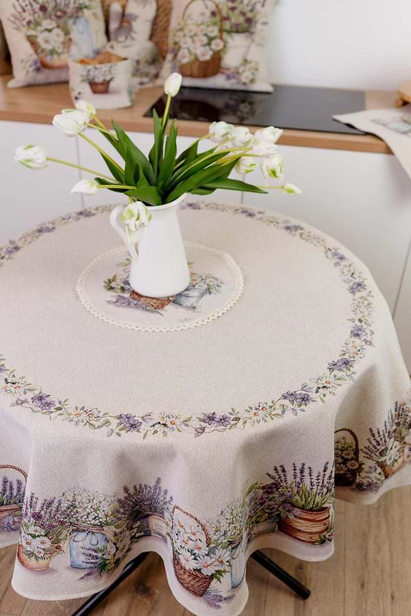 Фото - Скатерть круглая Прованс гобеленовая Provence D180 см (041701)