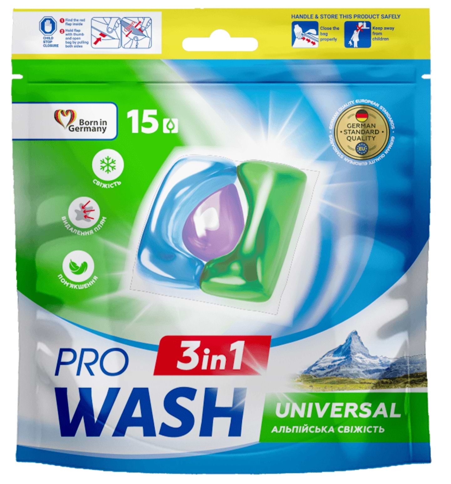 Капсули для прання ProWash Альпійська свіжість 15 шт - Фото 1