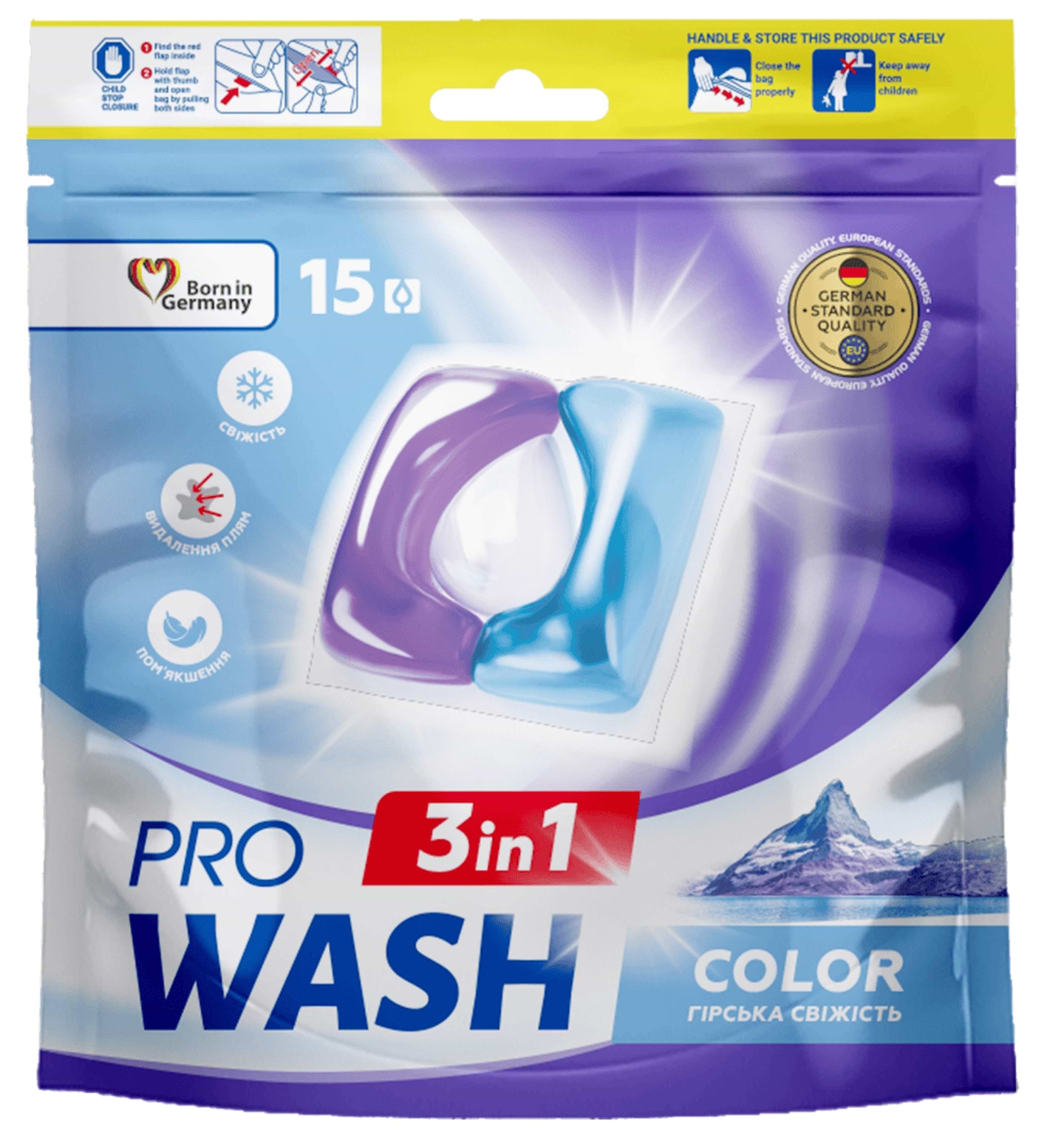 Капсули для прання ProWash Гірська свіжість 15 шт - Фото 1