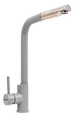 Фото - Смеситель кухонный VALESO с выдвижной воронкой Q411B Серый металлик