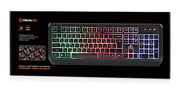 Фото - Клавиатура проводная игровая REAL-EL Comfort 7001 Black USB