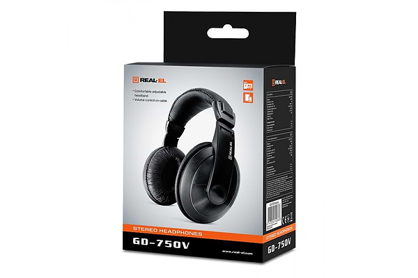 Фото - Навушники повнорозмірні дротові REAL-EL GD-750V Black