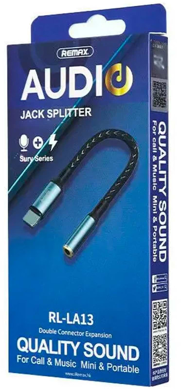 Фото - Переходник аудио Remax Jack 3.5AUX -USB C Sury (RL-LA13a)
