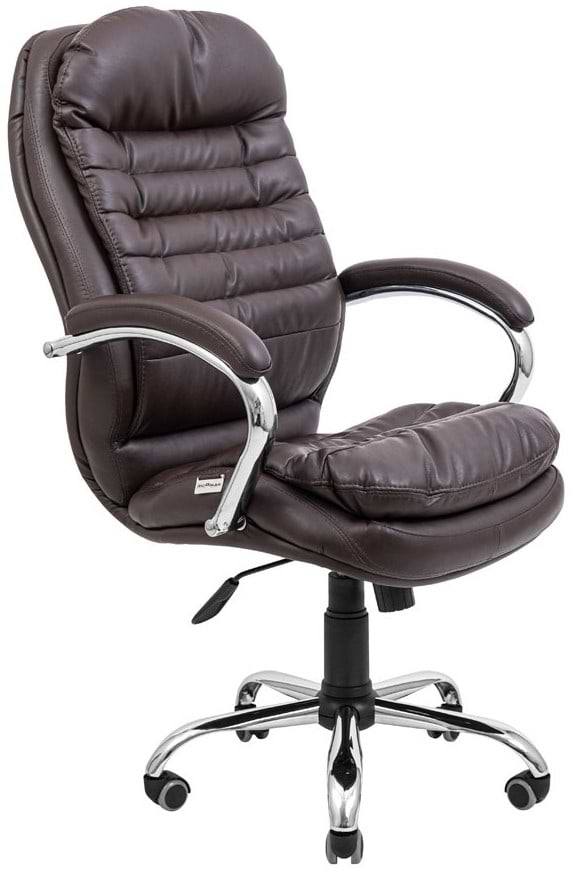 Крісло офісне Richman Валенсія Хром П4 M-2 (Tilt) Канзас Шоколад - Фото 1
