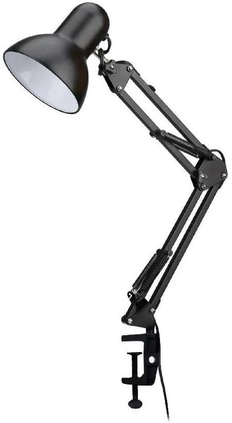 Настільна лампа Євросвітло Ridy-027 Pro-01 E27 зі струбциною Чорна (000060202)