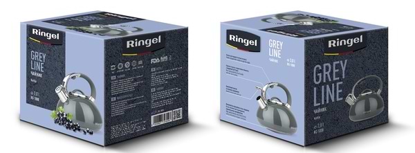 Фото - Чайник металлический Ringel Grey line 3.0 л (RG-1008)