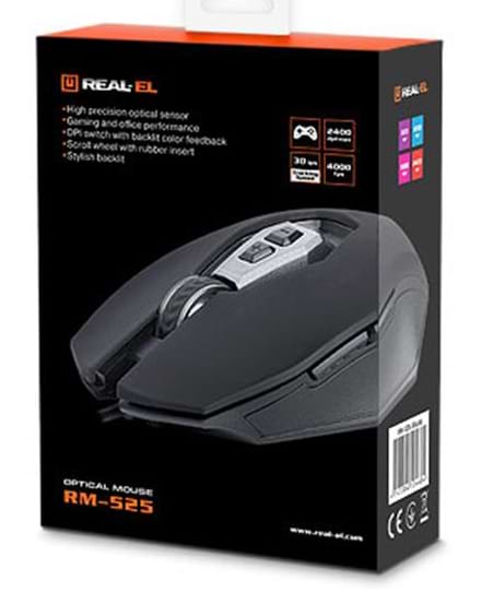 Фото - Мышь проводная игровая REAL-EL RM-525 Black USB