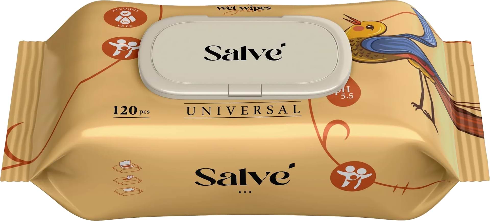 Салфетки гигиенические влажные Salve универсальные 120 шт. (5853954200171)