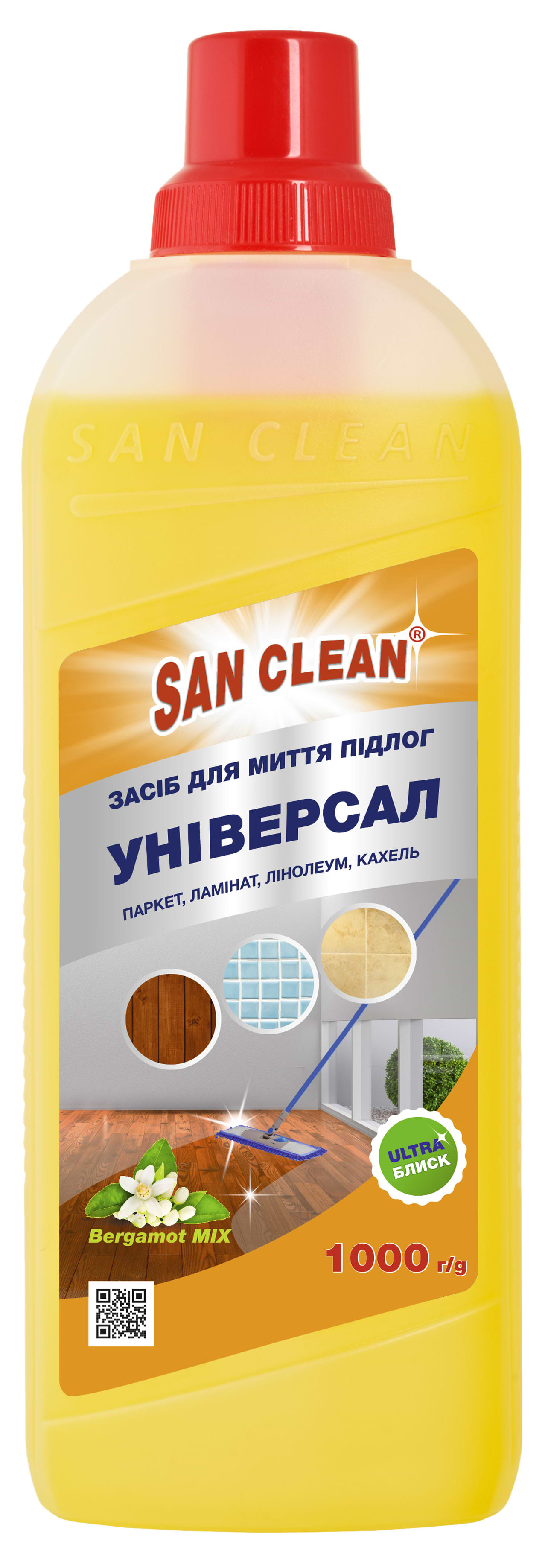 Засіб для чищення універсальний San Clean для паркета и ламината1 л (4820003541661) - Фото 1