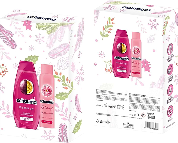 Фото - Подарунковий набір для догляду за волоссям Schauma Refresh & Volume Шампунь Fresh it Up 400 мл + Сухий шампунь Hi Lovely! 150 мл