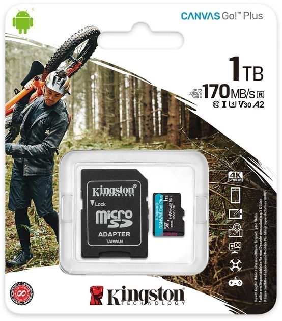 Фото - Карта памяти Kingston MicroSDXC 1TB Canvas Go! Plus Class 10 UHS-I U3 V30 A2 + SD-адаптер (SDCG3/1TB)