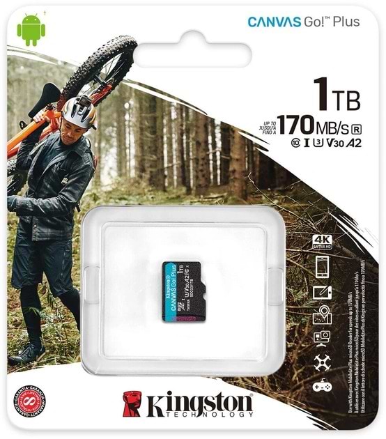 Фото - Карта памяти Kingston microSDXC Canvas Go! Plus 1TB UHS-I U3 V30 A2 Class 10 (SDCG3/1TBSP)