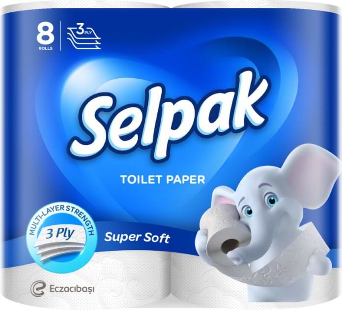 Туалетний папір SELPAK Біла 3 шари, 8шт (8690530204515) - Фото 1