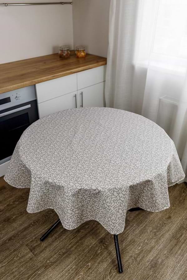 Фото - Скатертина кругла Прованс Simfoni Капучіно D-136 см (033619)