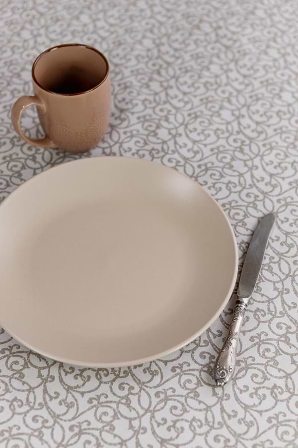 Фото - Скатертина кругла Прованс Simfoni Капучіно D-136 см (033619)