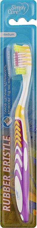 Фото - Зубная щетка Simply Care средней жесткости с резиновыми щетинами (2907250000829)