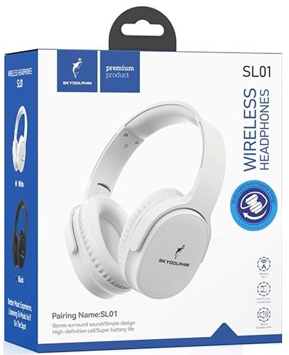 Фото - Наушники полноразмерные беспроводные SkyDolphin SL01 White (SDBTE-000185)