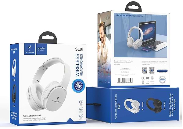 Фото - Наушники полноразмерные беспроводные SkyDolphin SL01 White (SDBTE-000185)