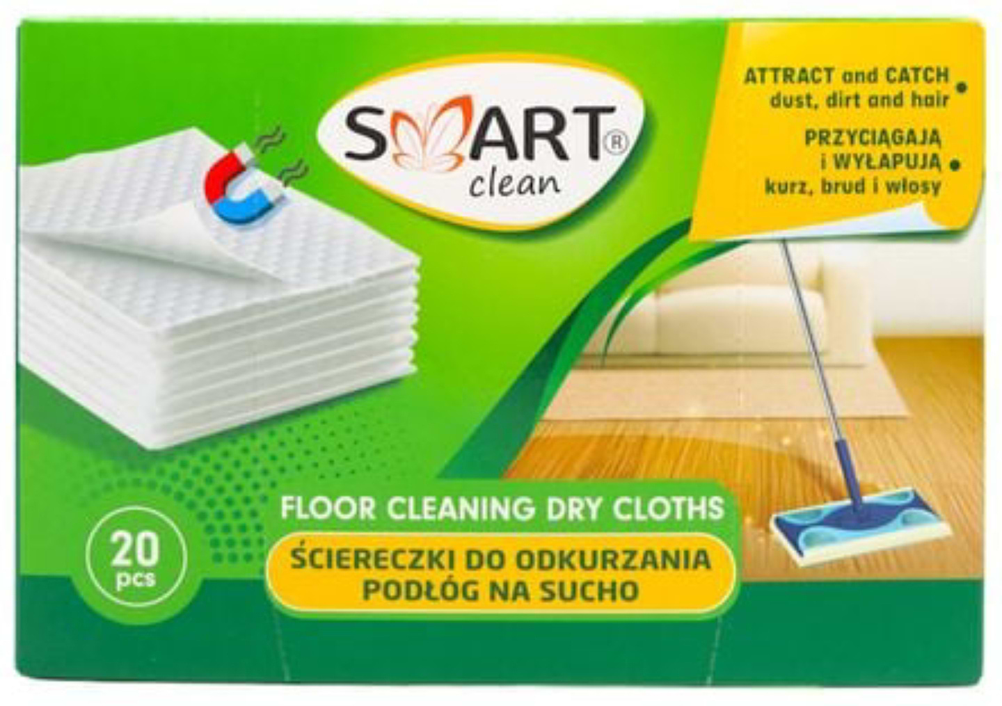 Серветка побутова Smart Clean для миття підлоги 20 шт. (SCDCF20) - Фото 1