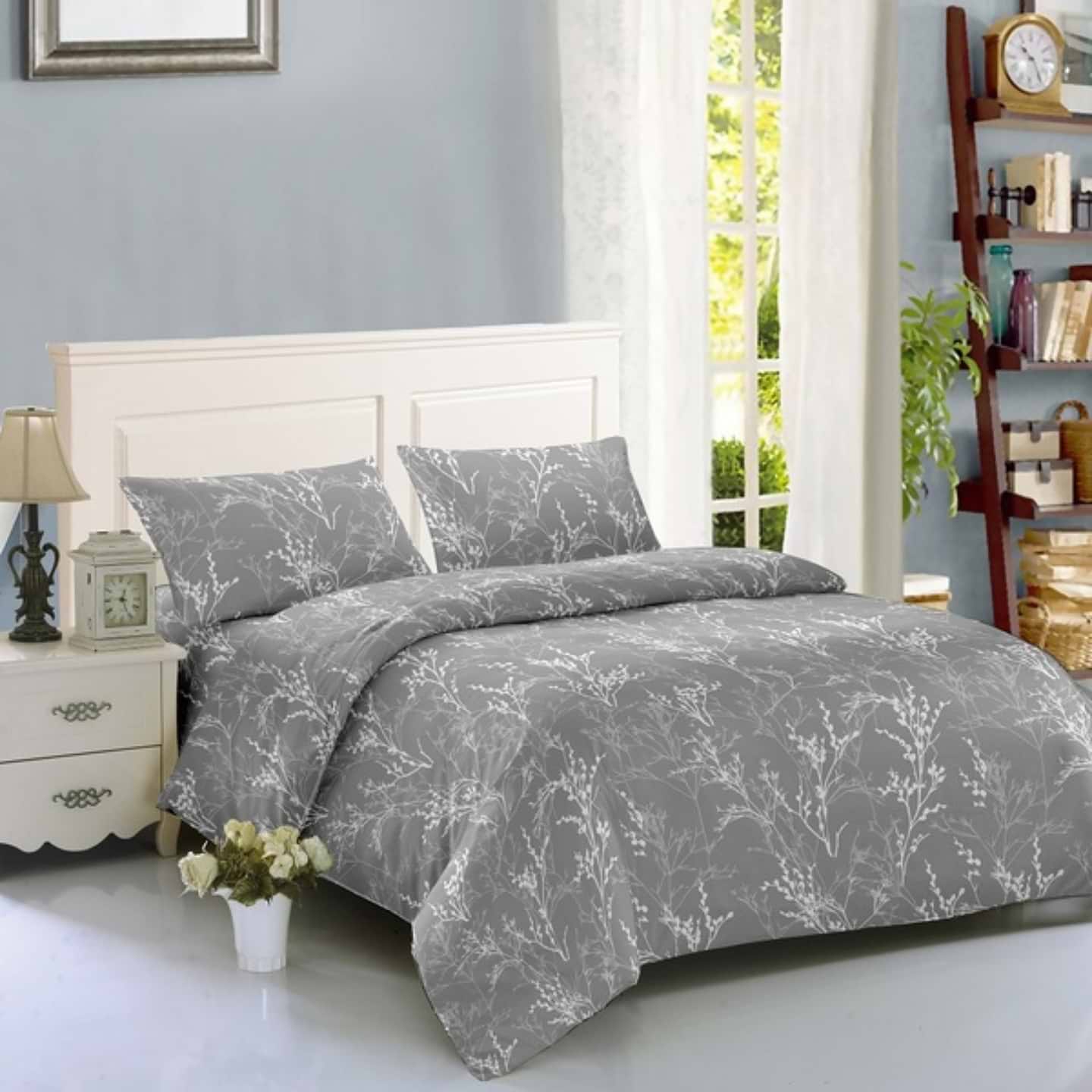 Комплект постільної білизни SOHO 180х220 Branch Grey (WY23-675-2-3) - Фото 1