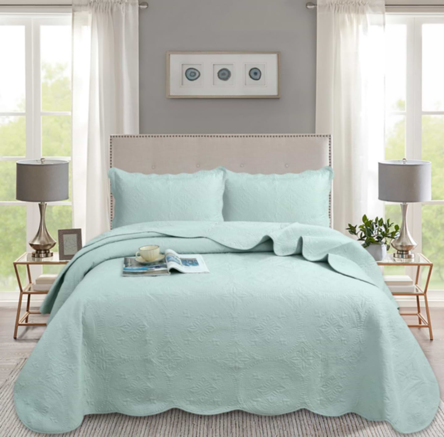 Покривало двоспальне SOHO 220х240 см Circle Pistachio (A120119)