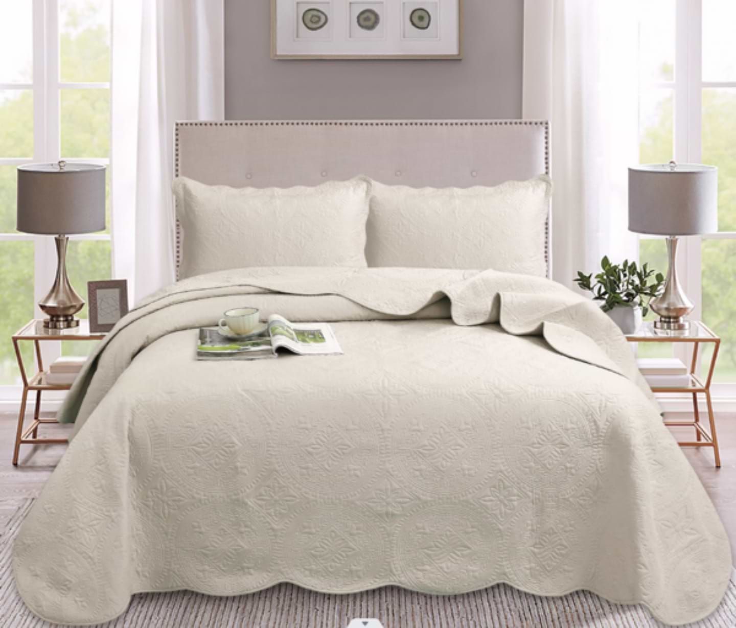 Купити Покривало двоспальне SOHO 220х240 см Rome Ivory (A120114) - Фото 1 Покривало двоспальне SOHO 220х240 см Rome Ivory (A120114) - Фото 1