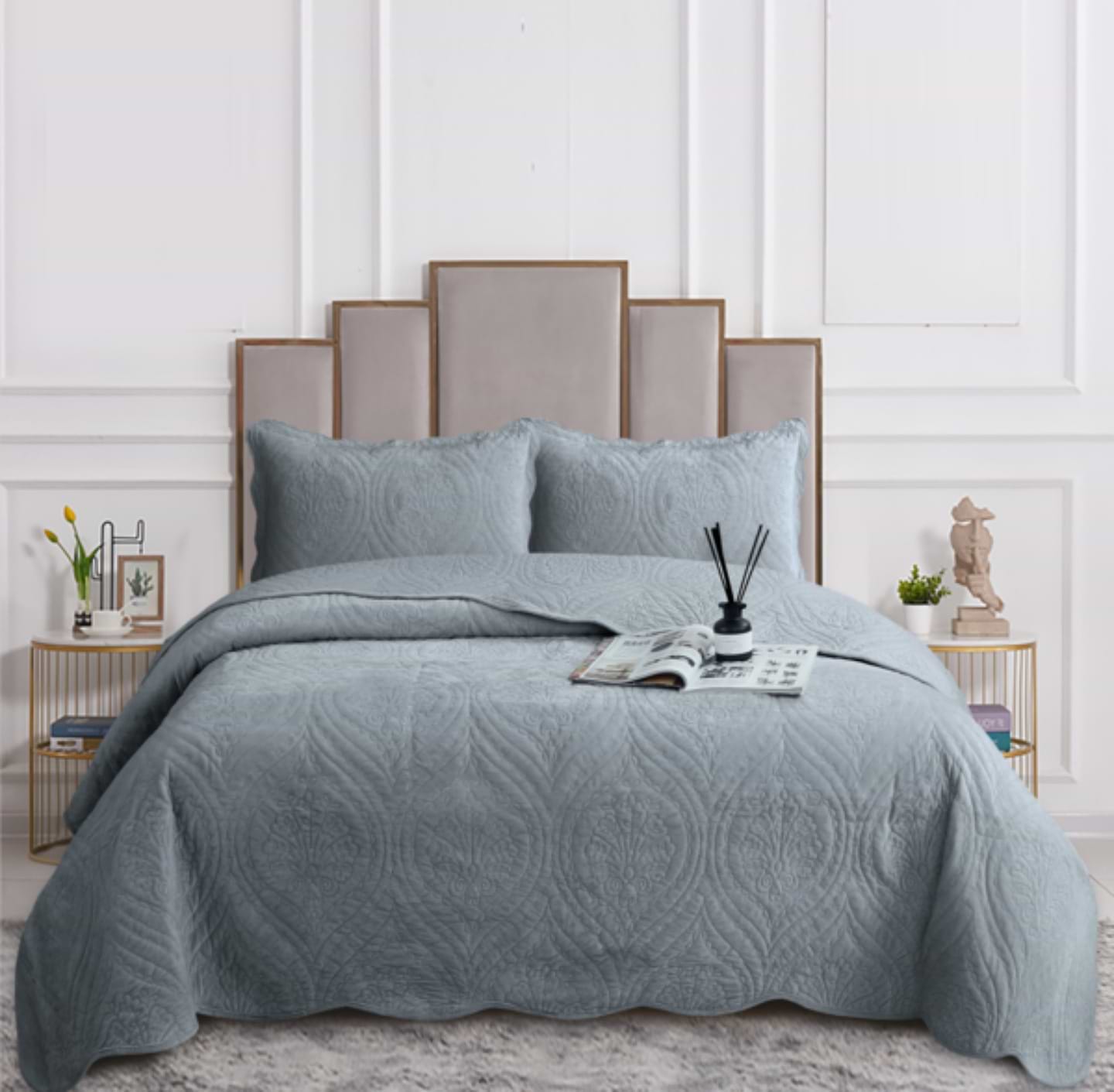 Покривало двоспальне SOHO 220х240 см VELVET Vip Venzel Gray (A120123)