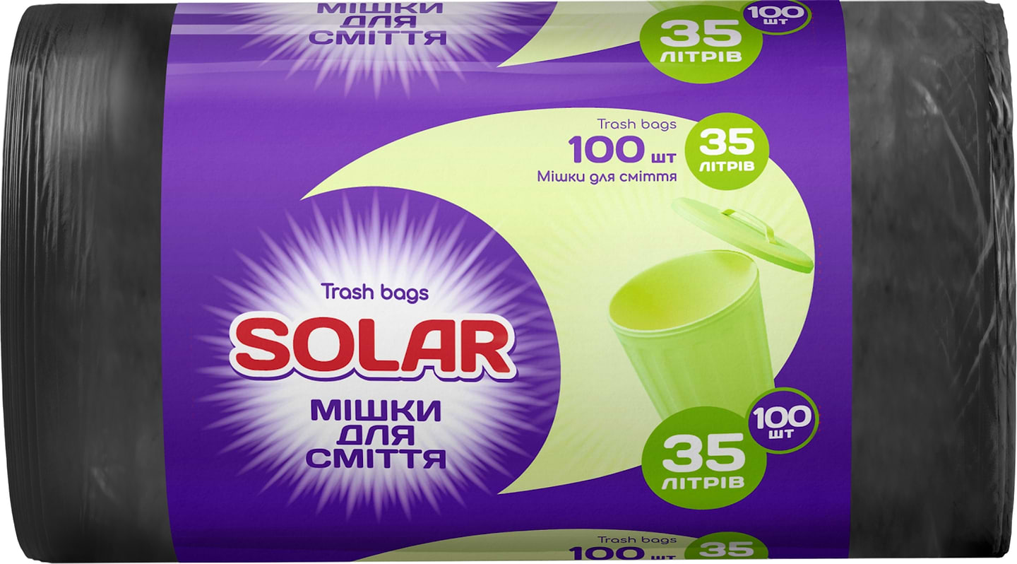 Пакет мусорный Solar 35 л 100 шт. (4820269930056) - Фото 1