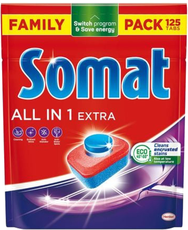 Фото - Таблетка для посудомийної машини Somat All in 1 Extra 125 шт