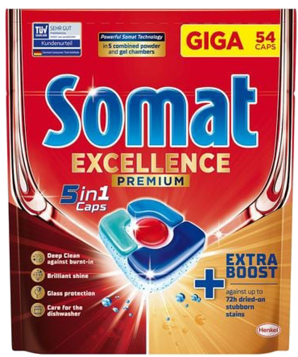 Фото - Таблетка для посудомоечной машины Somat Exellence 5-в-1, 54 шт