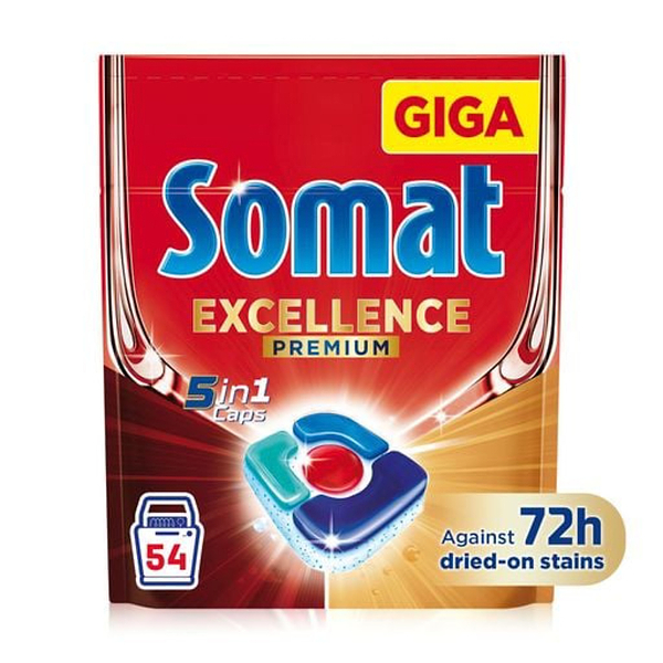 Фото - Таблетка для посудомоечной машины Somat Exellence 5-в-1, 54 шт