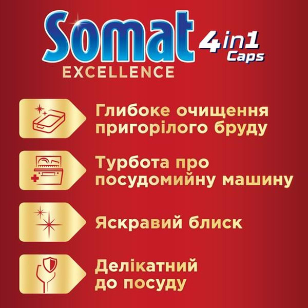 Фото - Таблетка для посудомийної машини Somat Exellence 60 шт
