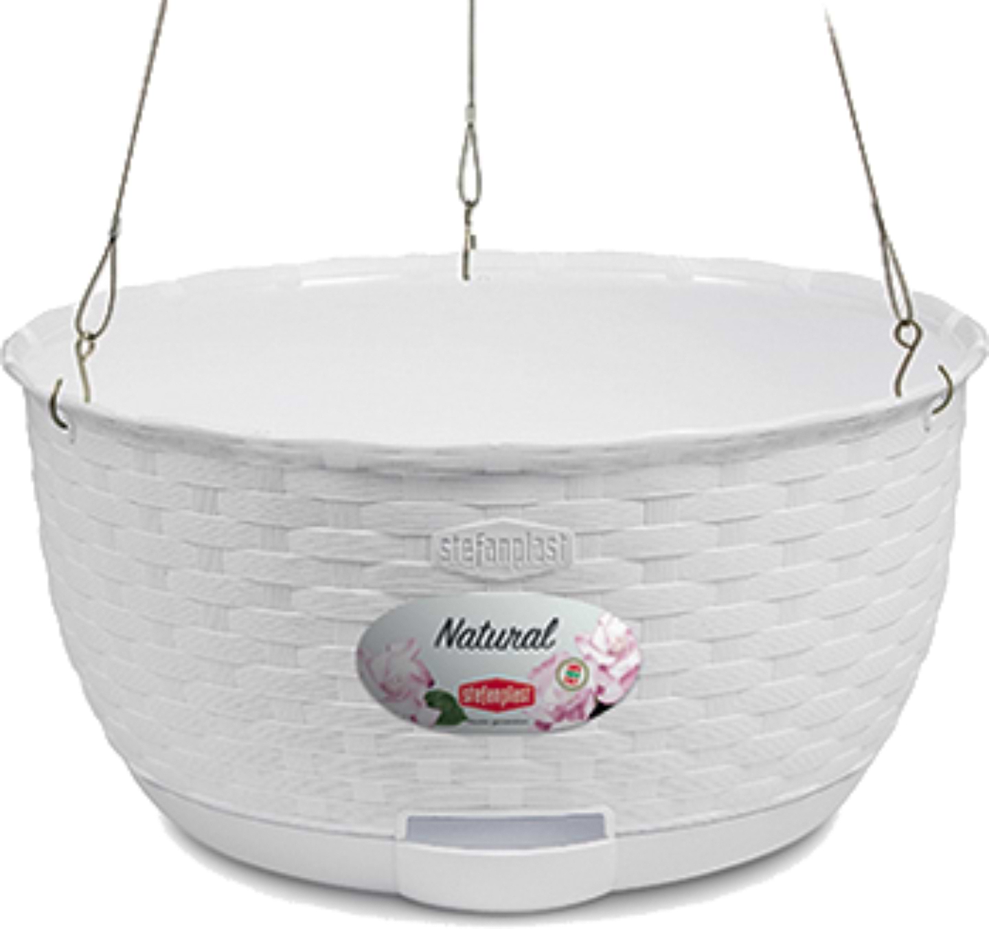 Кашпо Stefanplast белый 30х14.5 см 75501