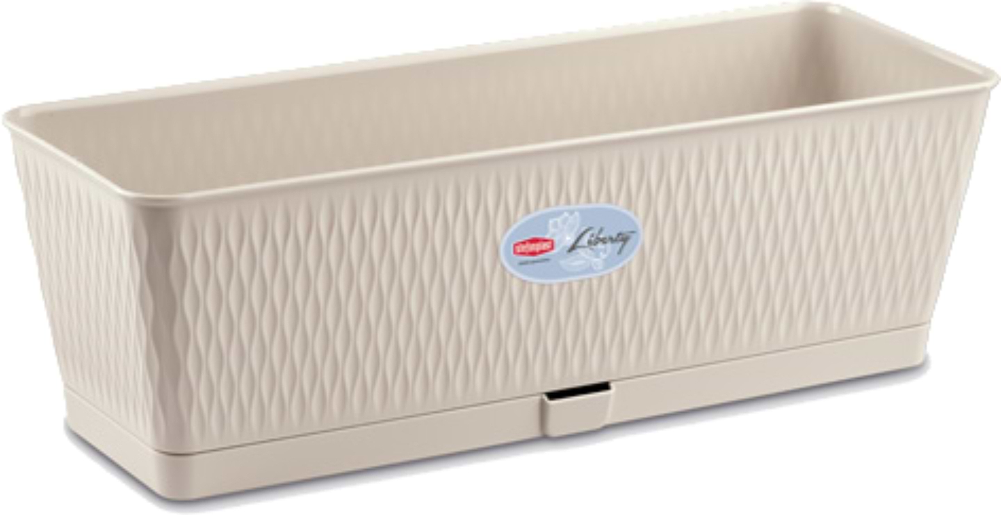 Вазон Stefanplast LIBERTY с автополивом светлый беж 50х18х16 см 87556