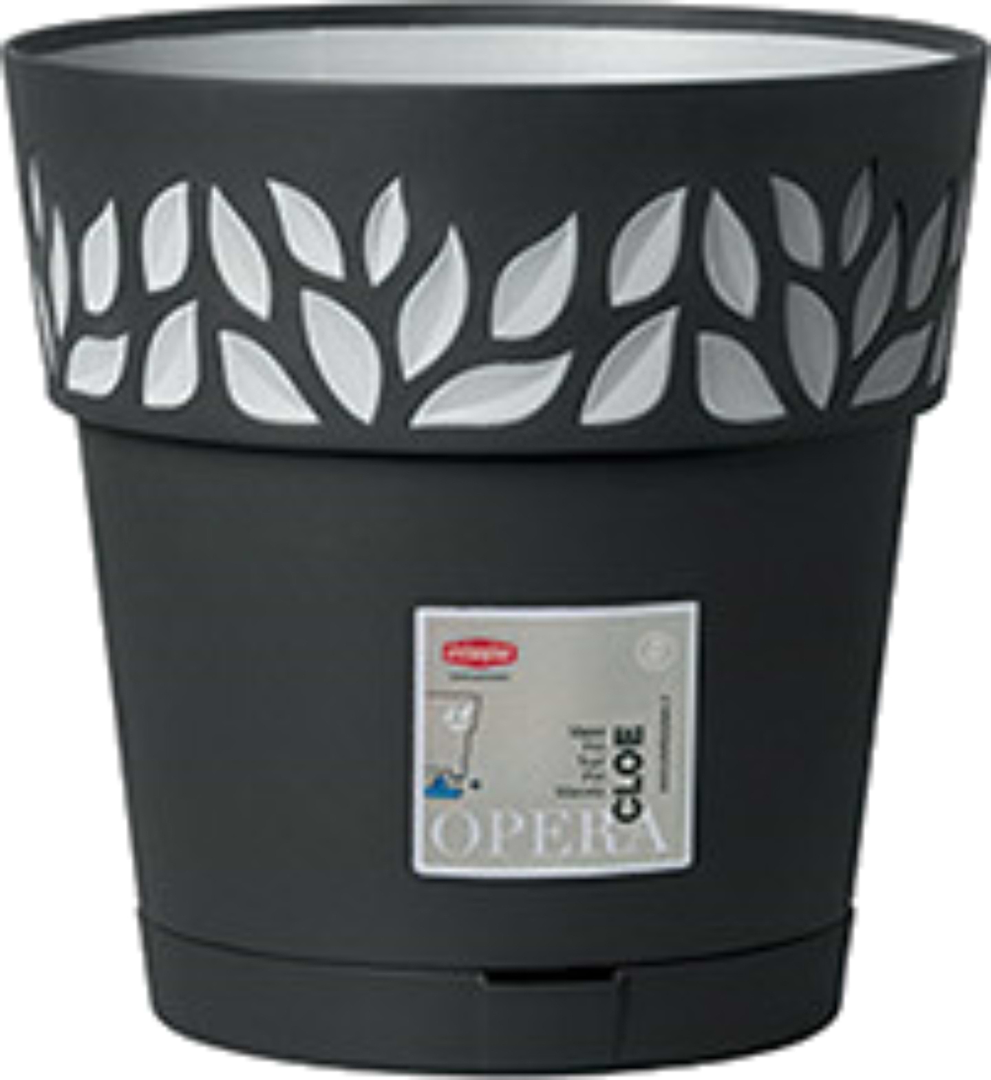 Вазон Stefanplast OPERA Cloe 20x19 см графіт/св.сірий 94053