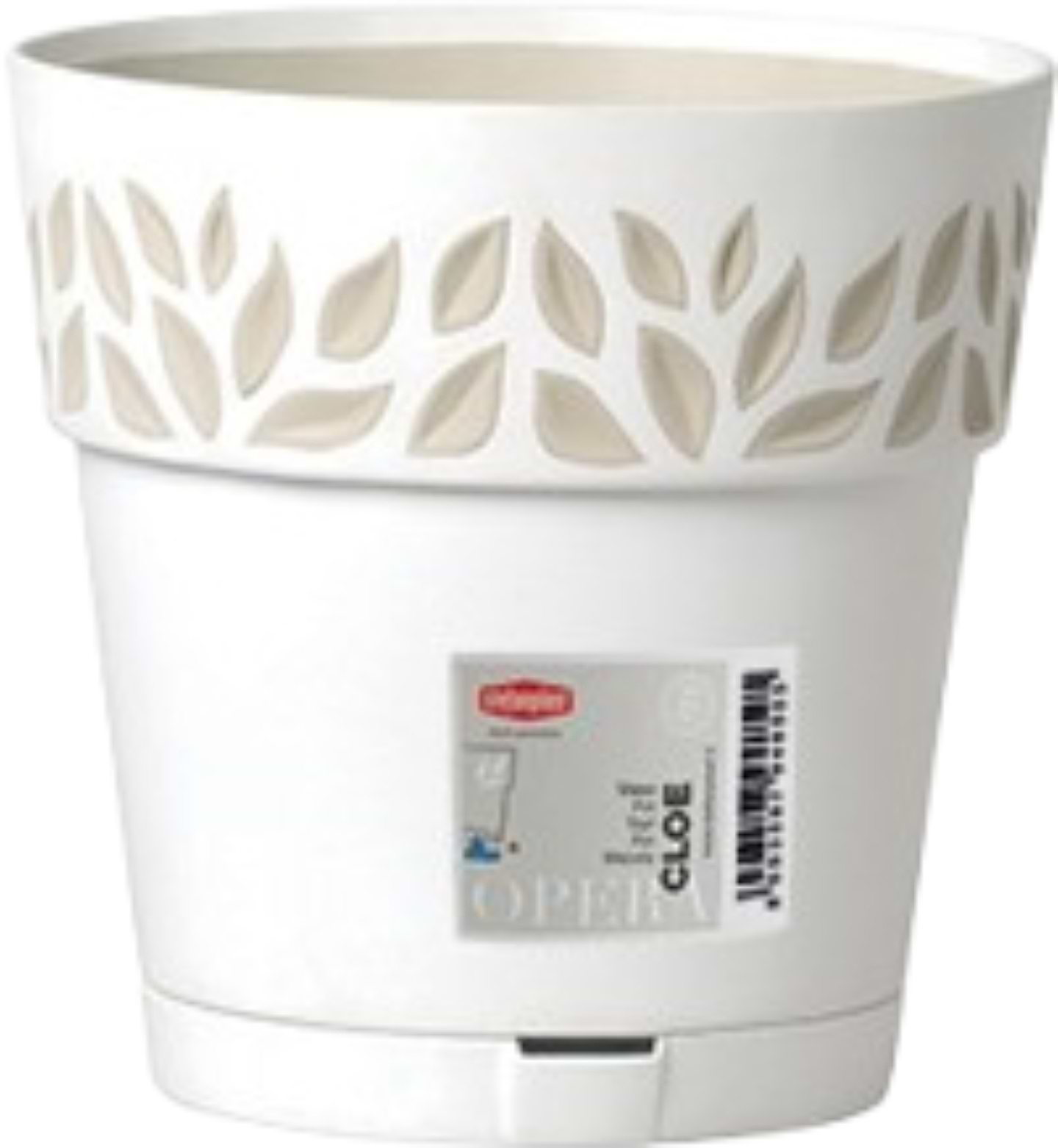 Вазон Stefanplast OPERA Cloe 20x19 см білий/травертин 94050