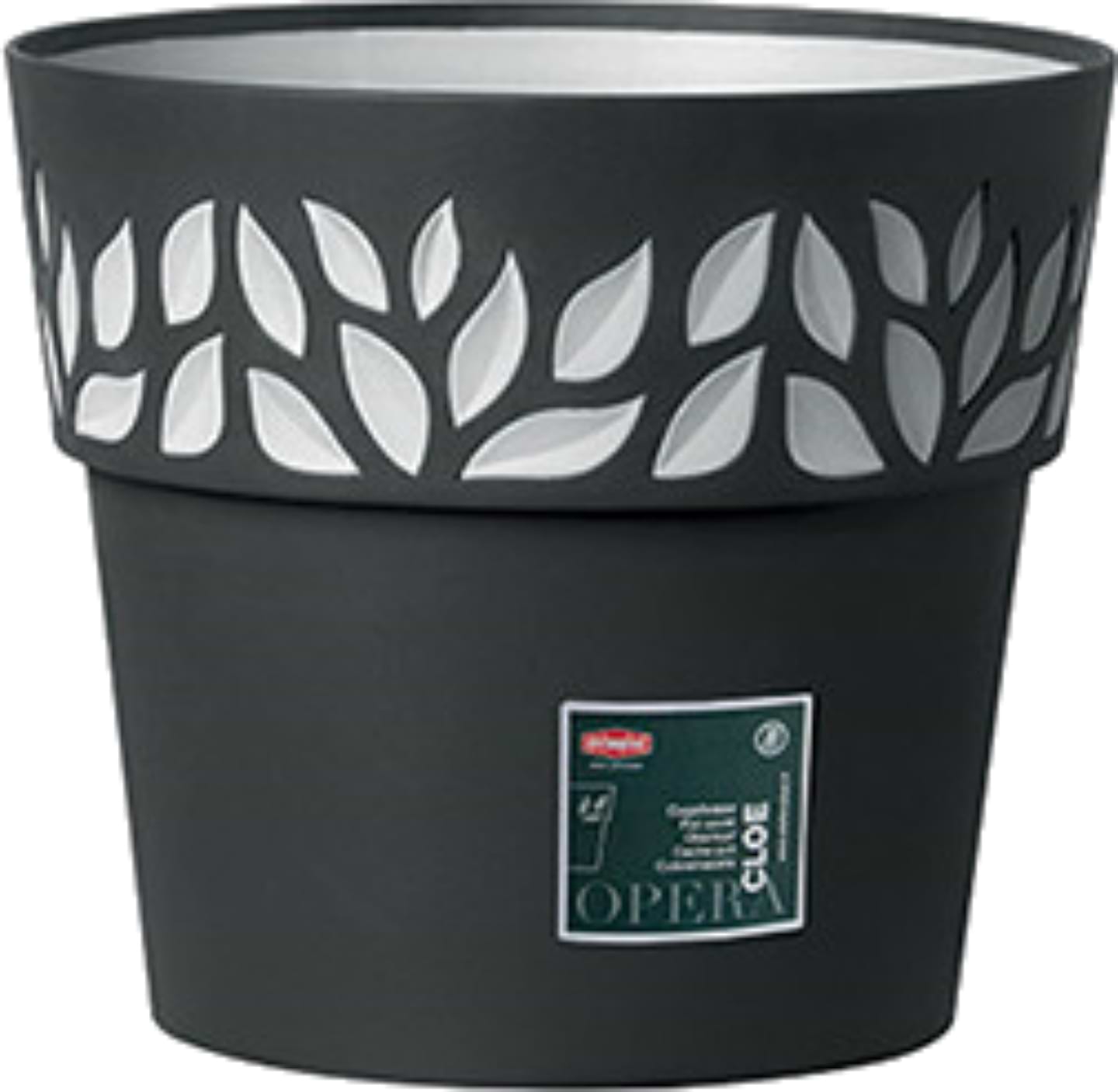 Вазон Stefanplast OPERA Cloe 25x22 см графит/св.серый 94303