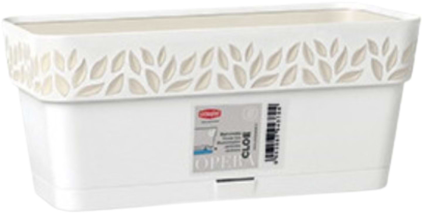 Вазон Stefanplast OPERA Cloe 30x13x12 см білий/травертин 94370