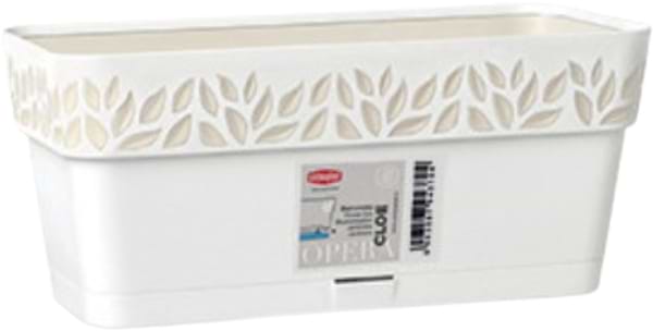 Фото - Вазон Stefanplast OPERA Cloe 30x13x12 см белый/травертин 94370