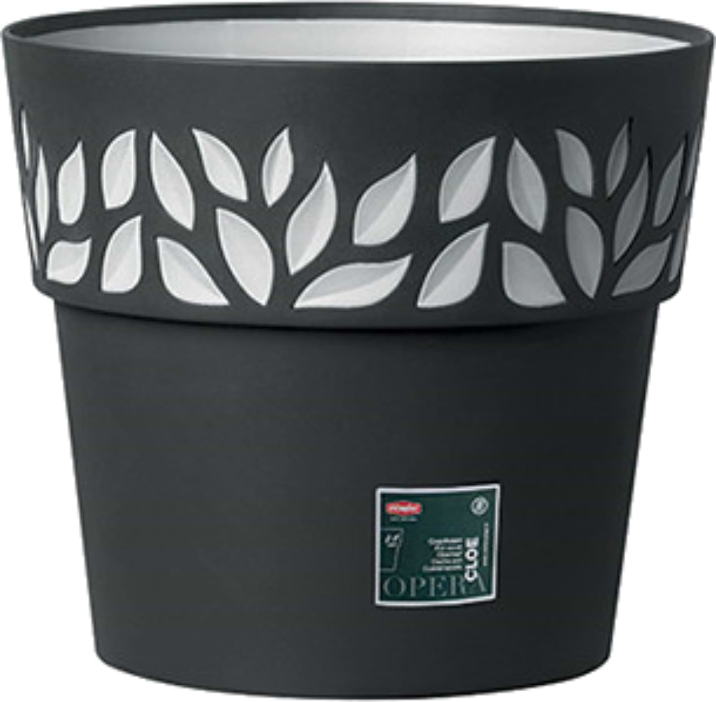 Вазон Stefanplast OPERA Cloe 30x26 см графит/св.серый 94353